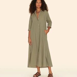 Xirena Boden Green Maxi Shirt Dress Size Small